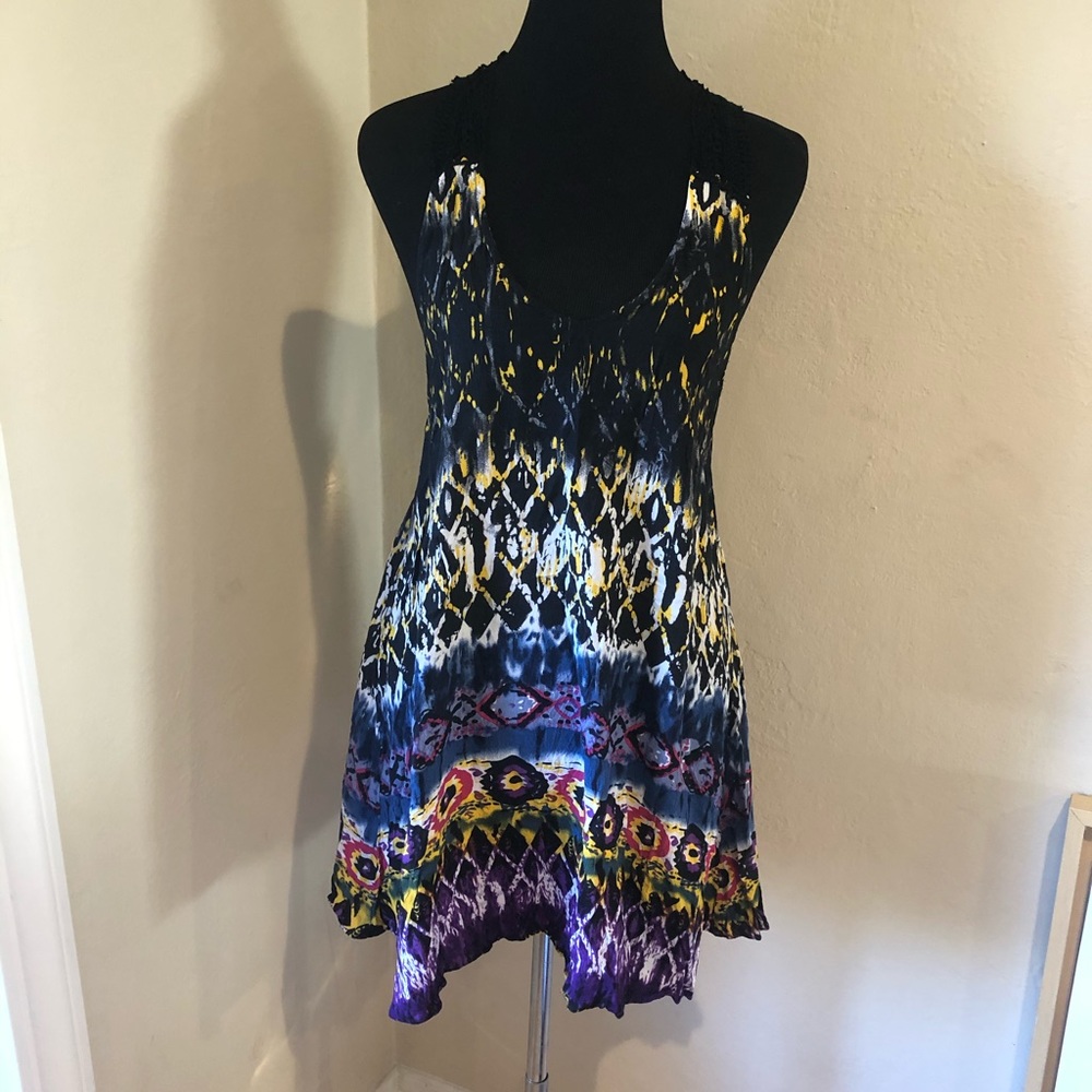 Millau Multicolored Backless Crochet Dress